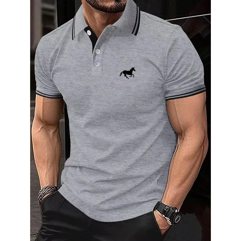 New men's T-shirt, Classic sho - Polo Shirt Pique 评论和价格
