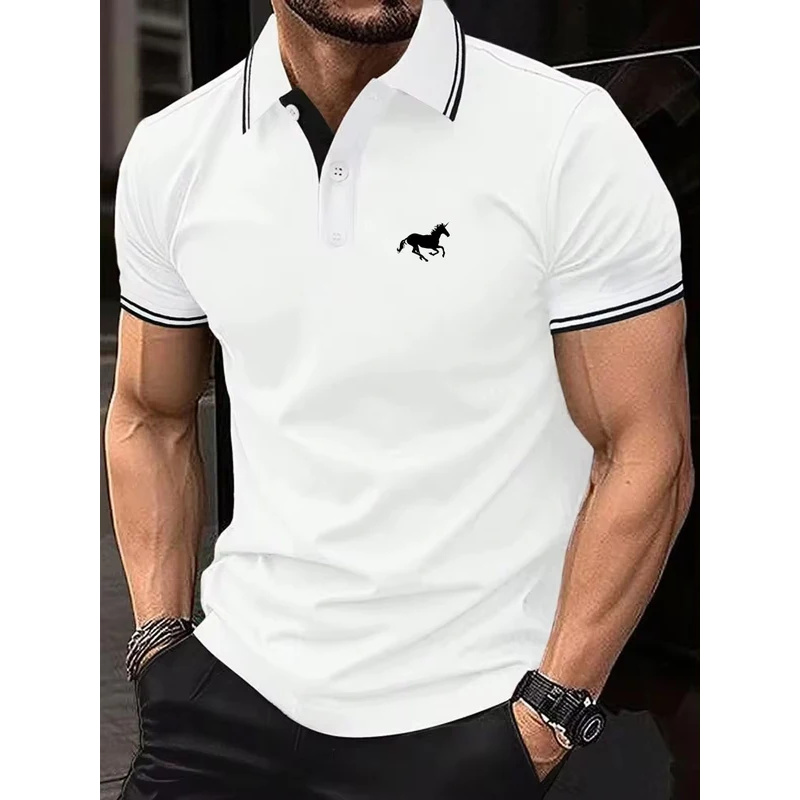 New men's T-shirt, Classic sho - Polo Shirt Pique 评论和价格