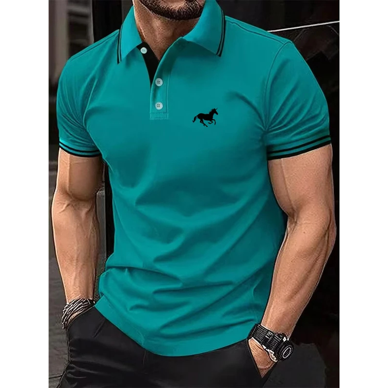 New men's T-shirt, Classic sho - Polo Shirt Pique 评论和价格
