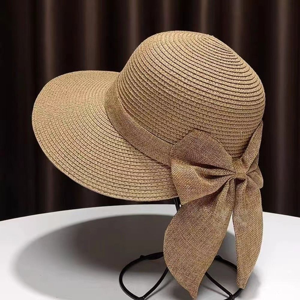 Bowknot Sun Hat Summer Breatha - Bucket Hat Straw 评论和价格