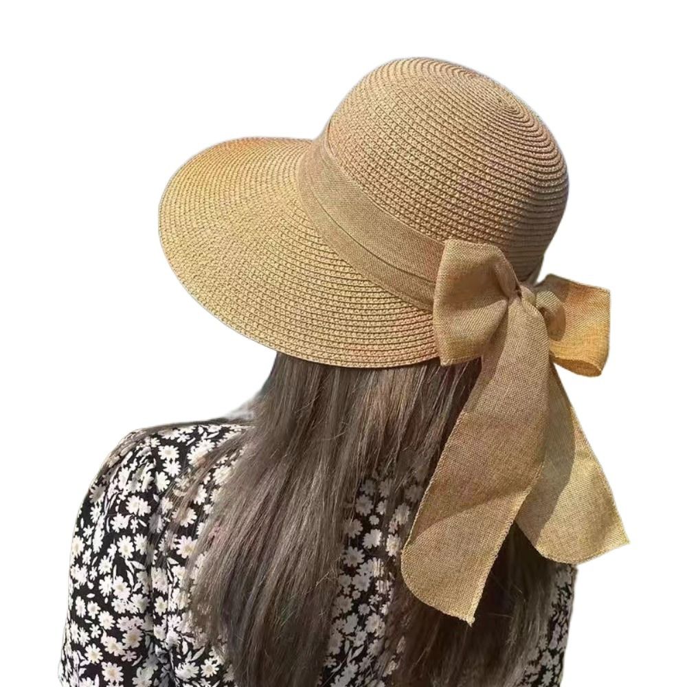 Bowknot Sun Hat Summer Breatha - Bucket Hat Straw 评论和价格