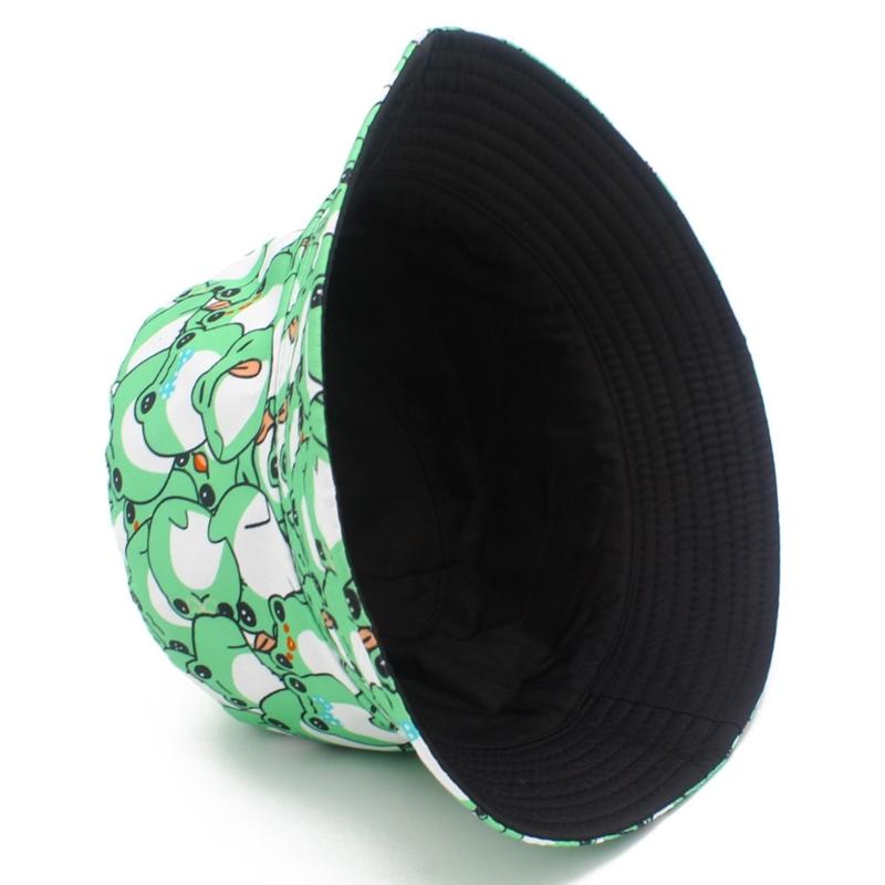 A52E Frogs Print Bucket Hat So - Packable Hat Nylon 评论和价格