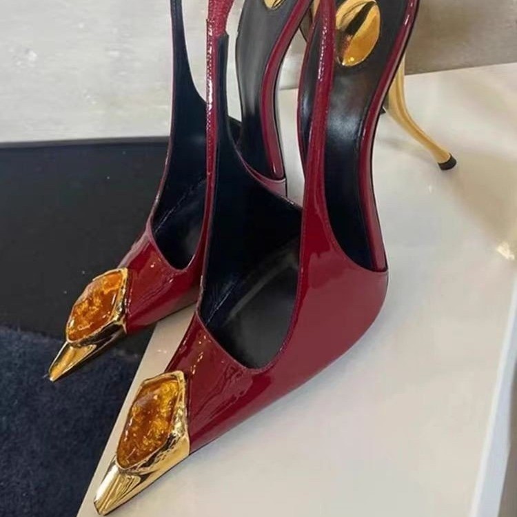 Star style Gemstone Metal Toe  - Casual Sandal Leather 评论和价格