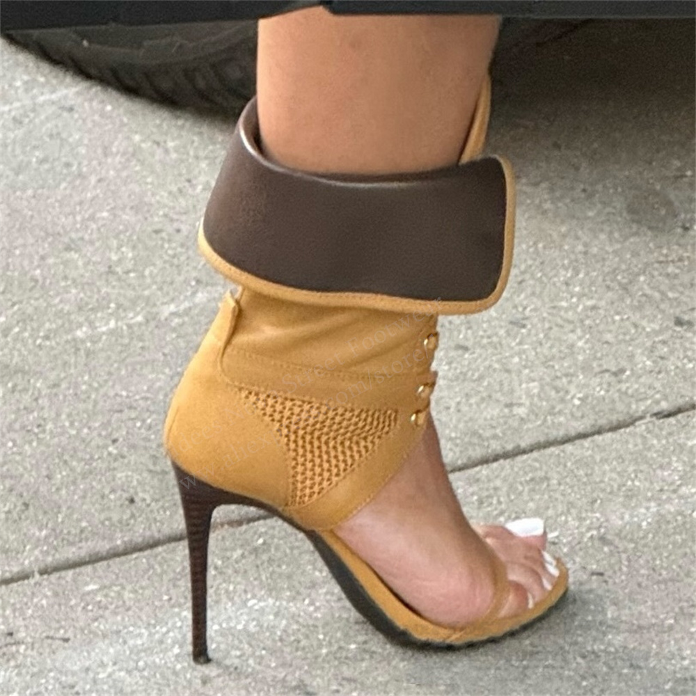 Women Open Toe Stilettos Lace  - Casual Sandal Leather 评论和价格