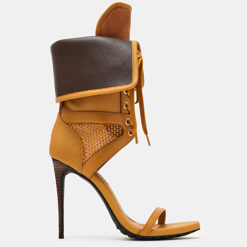 Women Open Toe Stilettos Lace  - Casual Sandal Leather 评论和价格