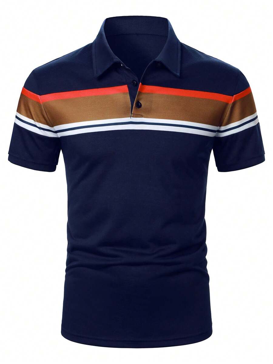 Calvornis Men Color Block Shor - Polo Shirt Pique 评论和价格