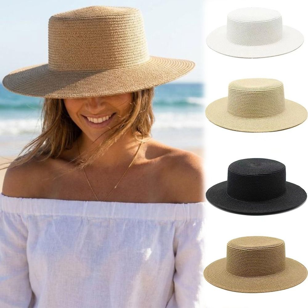 Fashionable Wide Brim Straw Ha - Bucket Hat Straw 评论和价格