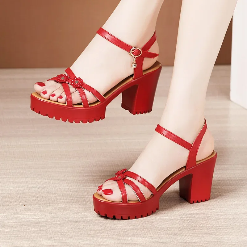 8cm Small Size 32-43 Elegant F - Casual Sandal Leather 评论和价格