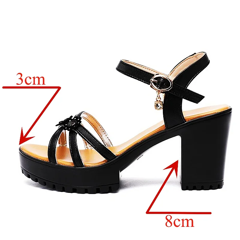8cm Small Size 32-43 Elegant F - Casual Sandal Leather 评论和价格